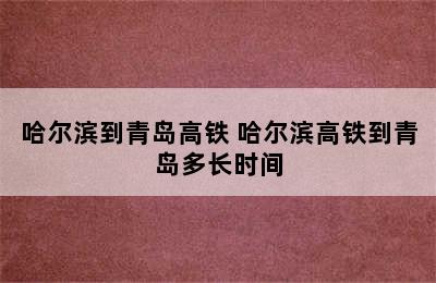 哈尔滨到青岛高铁 哈尔滨高铁到青岛多长时间